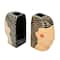 7&#x22; Multicolor Painted Stoneware Head Vase Bookends